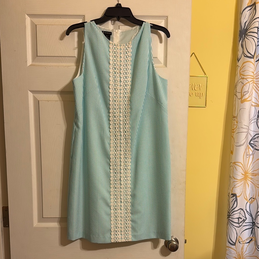 Mint greene seersucker Sleeveless Dress